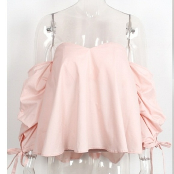 emmyrawrs Tops - FIRM- Deleting today ! New Off Shoulder Pink Top